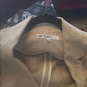 Mr Turk Tan Deconstructed Linen Blazer